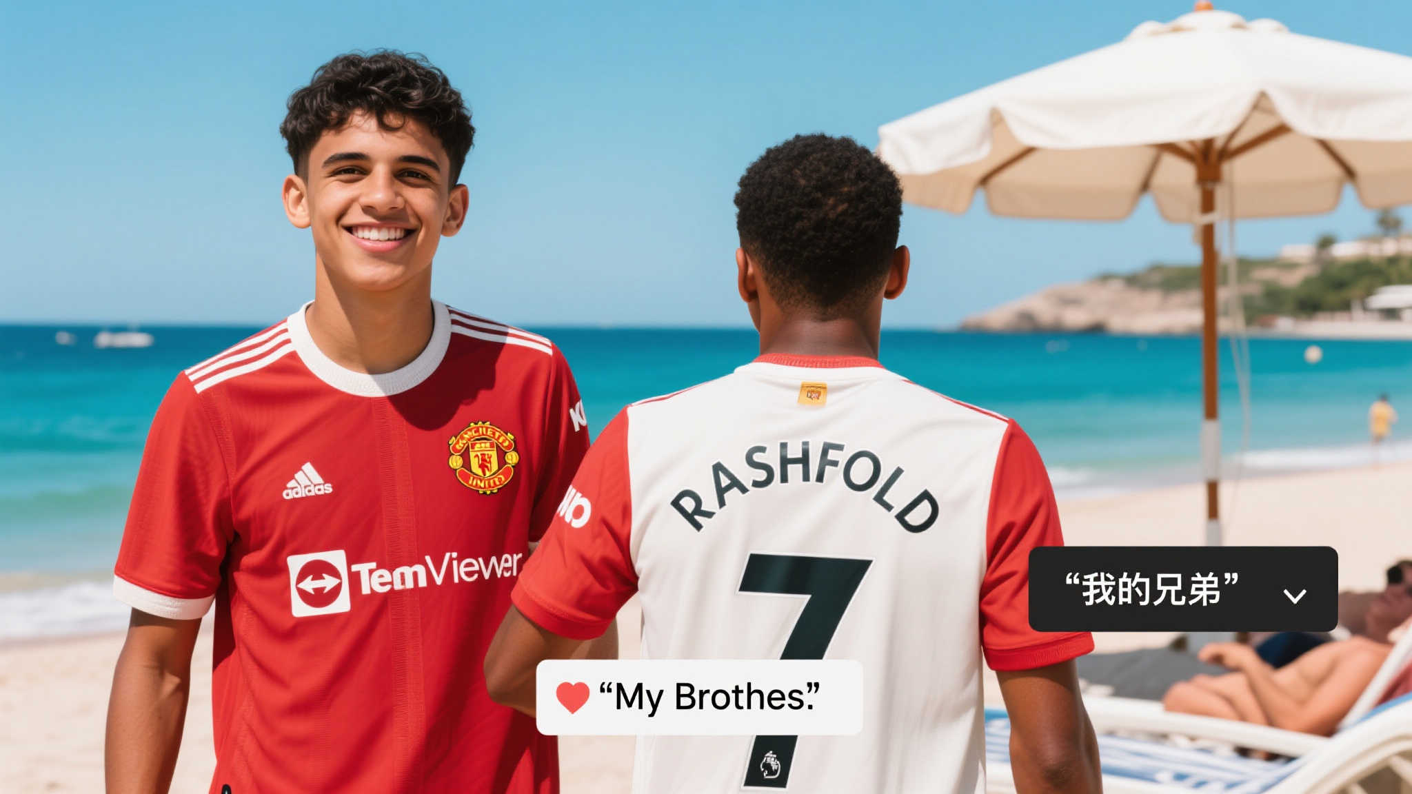 度假晒队友情:加纳乔秀拉什福德球衣照,获回应“我的兄弟 度假晒队友情:加纳乔秀拉什福德球衣照,获回应“我的兄弟